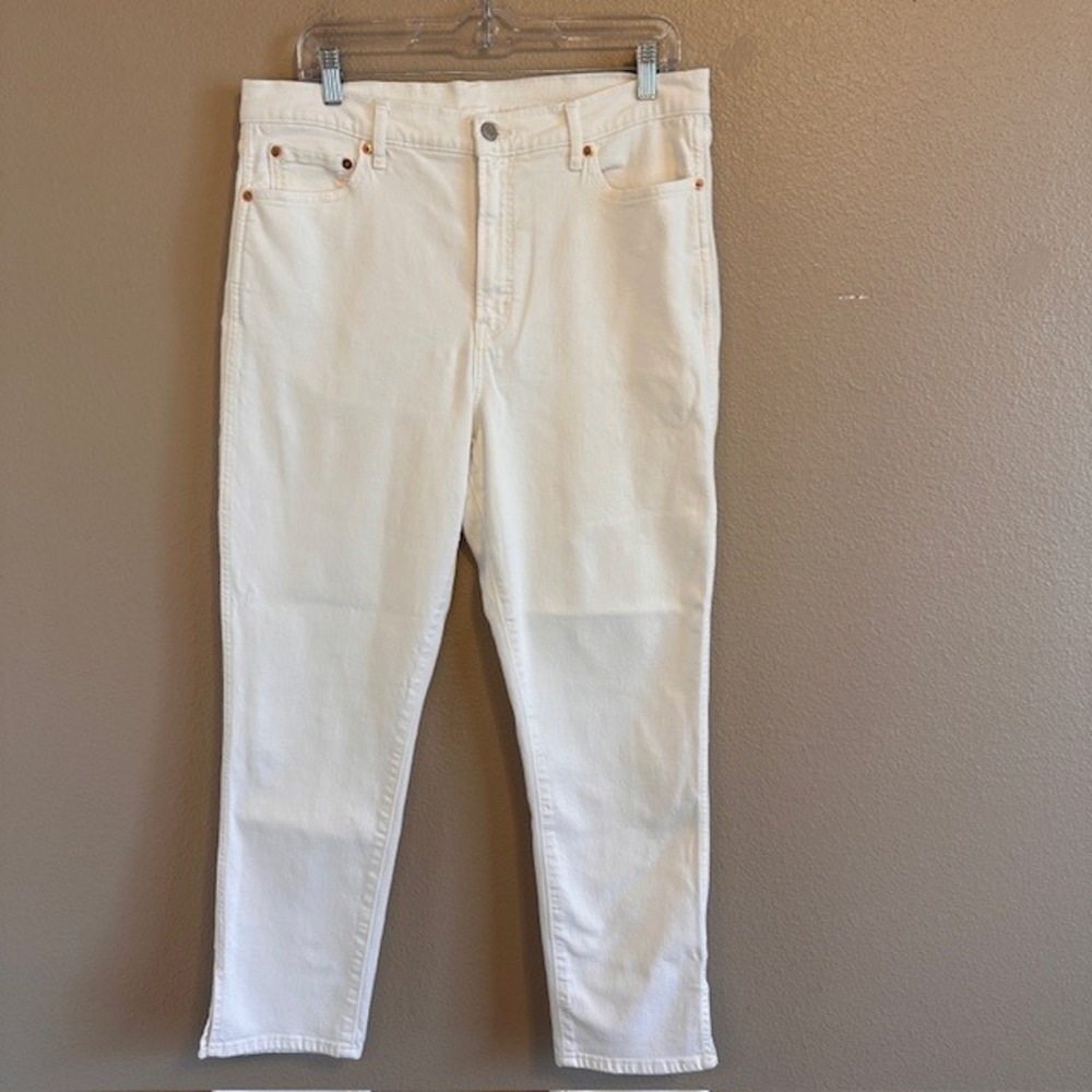 Gap Women's‎ Vintage Slim High Rise White Denim Ankle Jeans Stretch 16